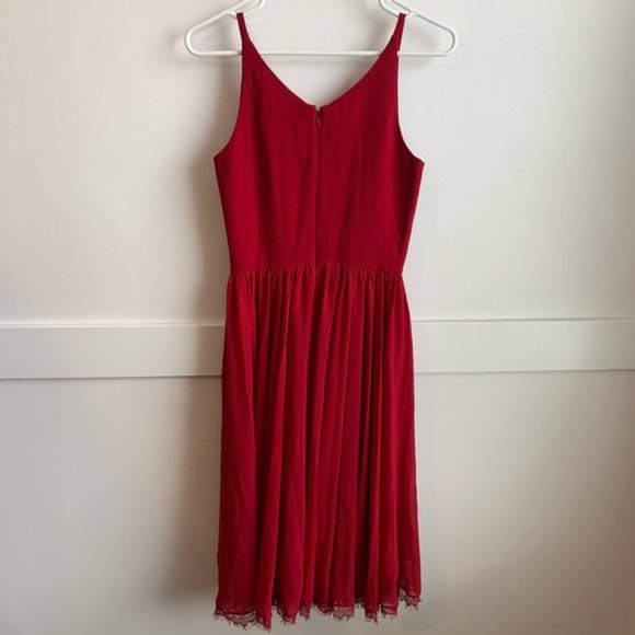 NWOT DRESS THE POPULATION Garnet Alicia Mixed Media Midi Dress - Picture 4 of 9